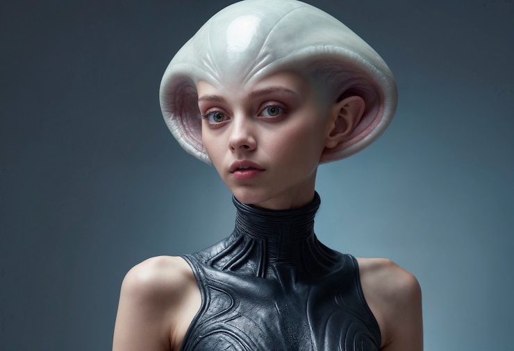 Foto grátis retrato de criatura extraterrestre ou alienígena