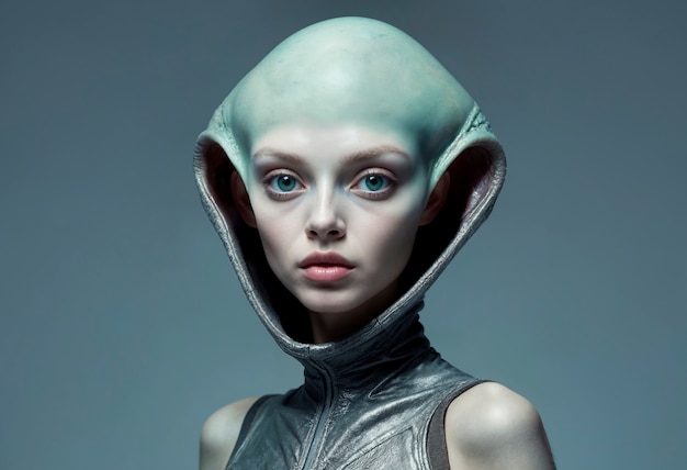 Retrato de criatura extraterrestre ou alienígena