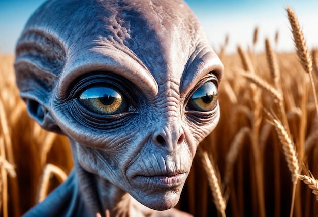 Retrato de criatura extraterrestre ou alienígena