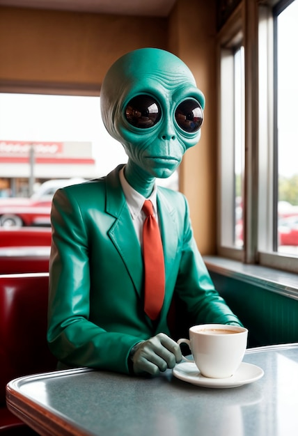 Foto grátis retrato de criatura extraterrestre ou alienígena