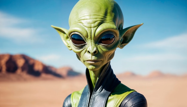 Foto grátis retrato de criatura extraterrestre ou alienígena