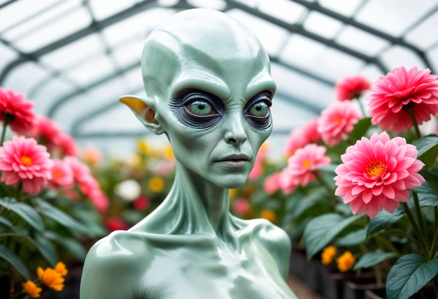 Foto grátis retrato de criatura extraterrestre ou alienígena