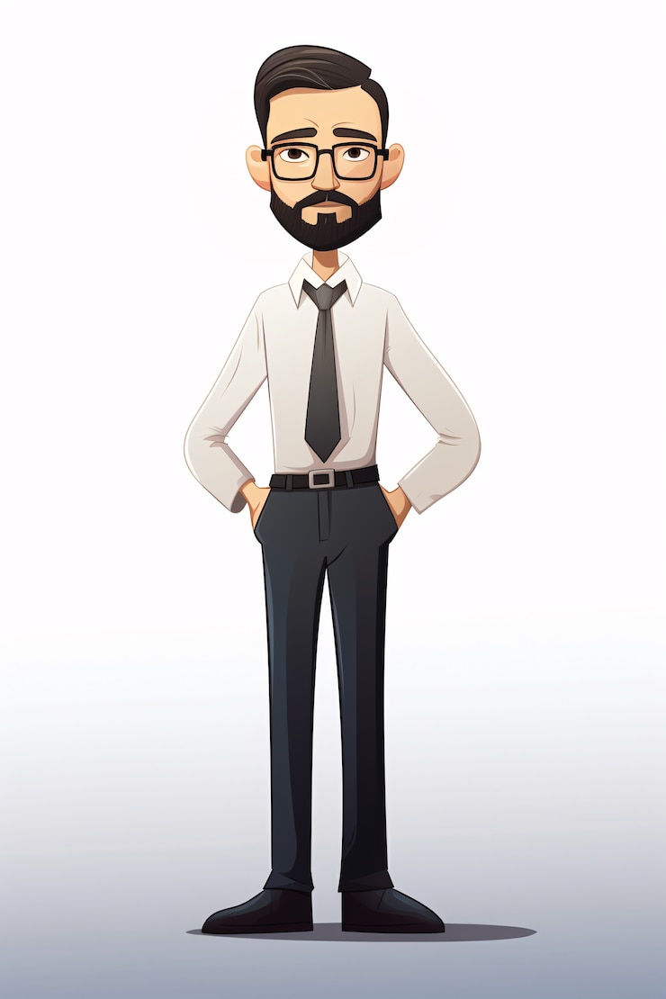 Foto grátis retrato de empresário em estilo cartoon