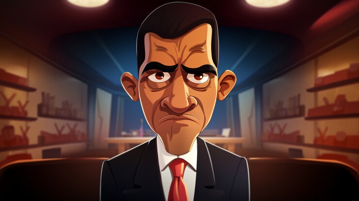 Foto grátis retrato de empresário em estilo cartoon