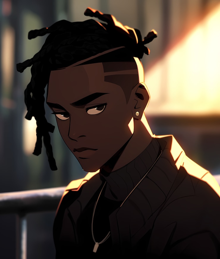 Foto grátis retrato de homem em estilo anime de vista lateral