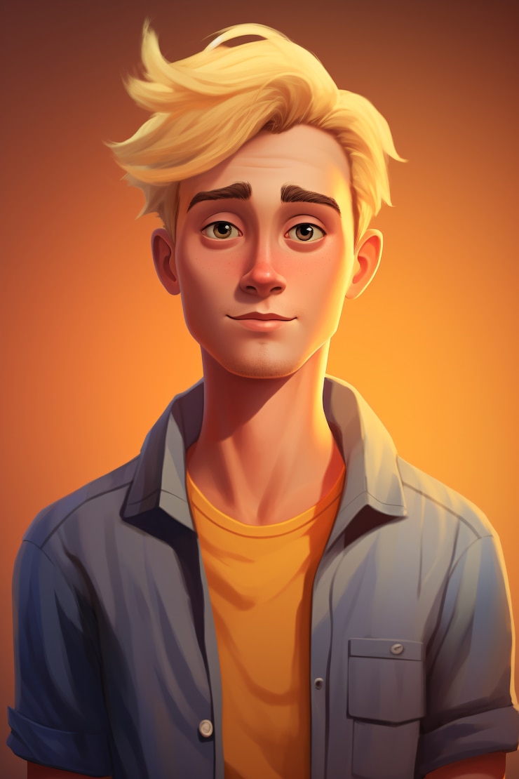 Foto grátis retrato de homem em estilo cartoon