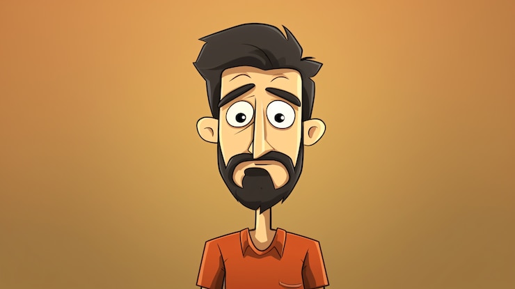 Foto grátis retrato de homem em estilo cartoon