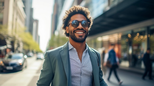 Foto grátis retrato, de, homem negócios, sorrindo