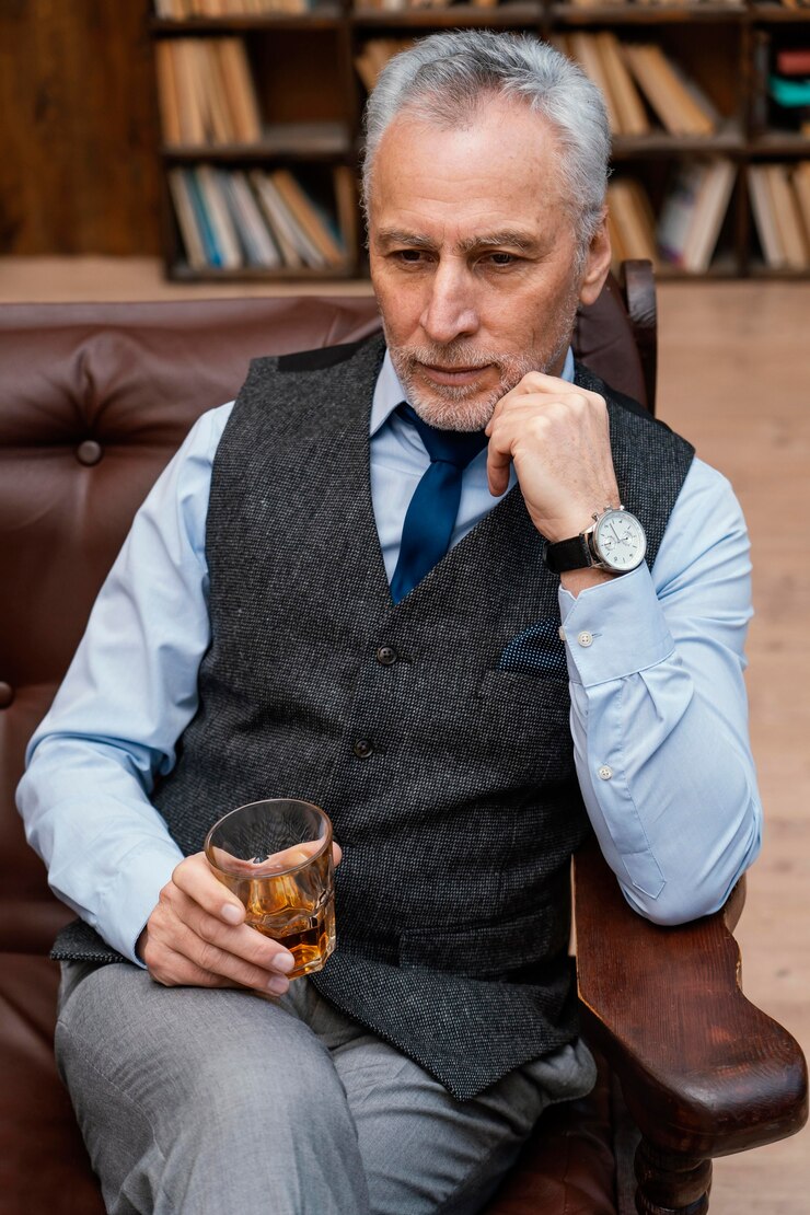 Foto grátis retrato de homem velho elegante vestindo terno