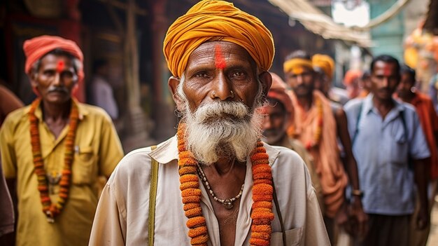 Retrato de homens indianos