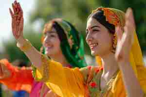 Foto grátis retrato de indianos celebrando o festival de baisakhi