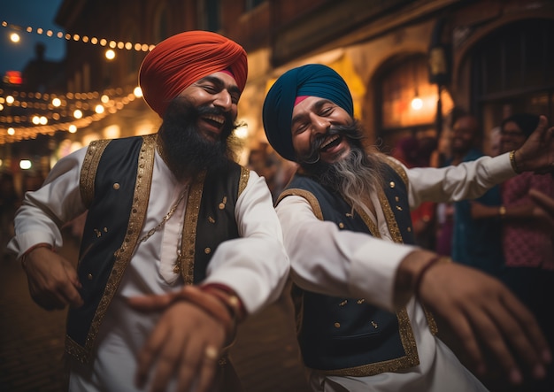 Foto grátis retrato de indianos celebrando o festival de baisakhi