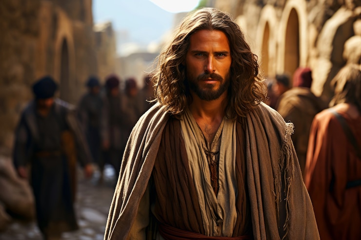 Foto grátis retrato de jesus ao ar livre
