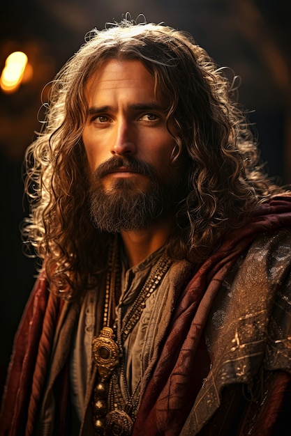 Foto grátis retrato de jesus ao ar livre