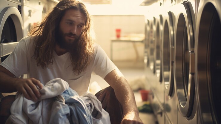 Foto grátis retrato de jesus fazendo coisas contemporâneas no mundo moderno