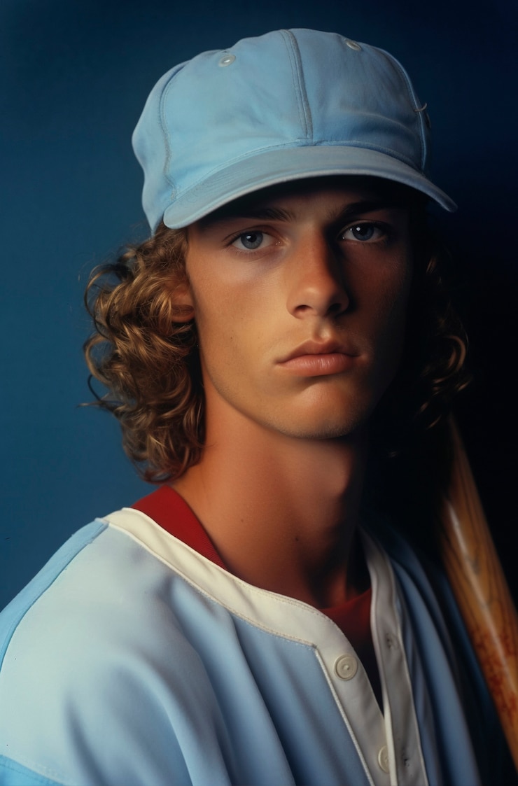 Foto grátis retrato de jogador de beisebol masculino