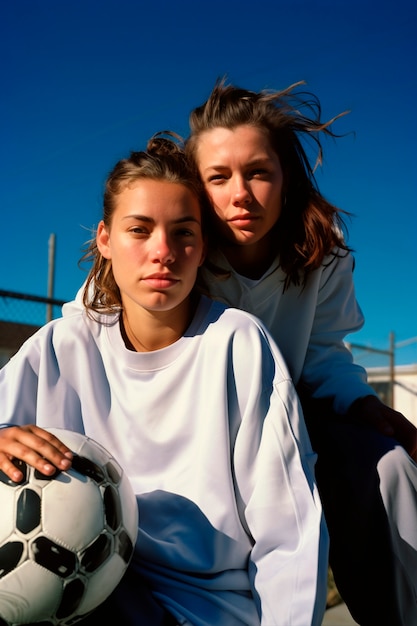 Foto grátis retrato de jogadores de futebol