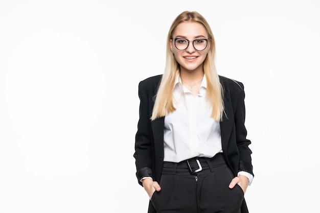 Retrato de jovem empresária, isolado