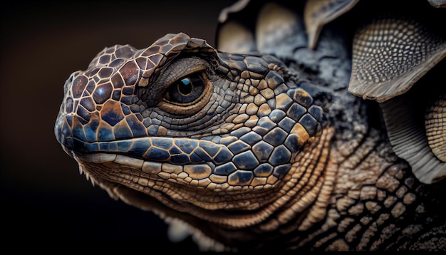 Retrato de macro padrão de escamas de lagarto dragão gerado por ia