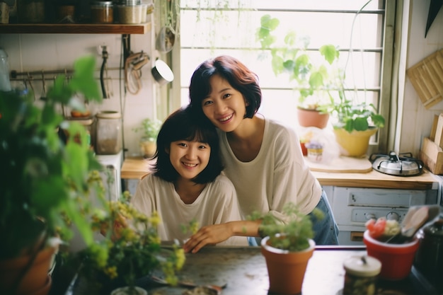 Foto grátis retrato de mãe e filha adultas afetuosas