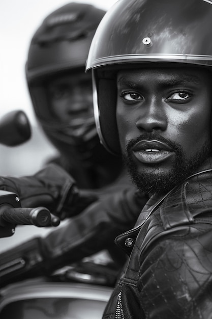 Foto grátis retrato de modelo usando capacete de motocicleta