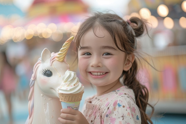 Foto grátis retrato de mulher com unicórnio