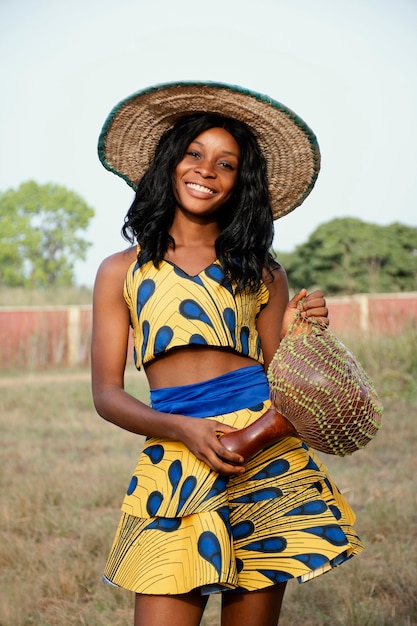 Retrato de mulher vestida para o carnaval