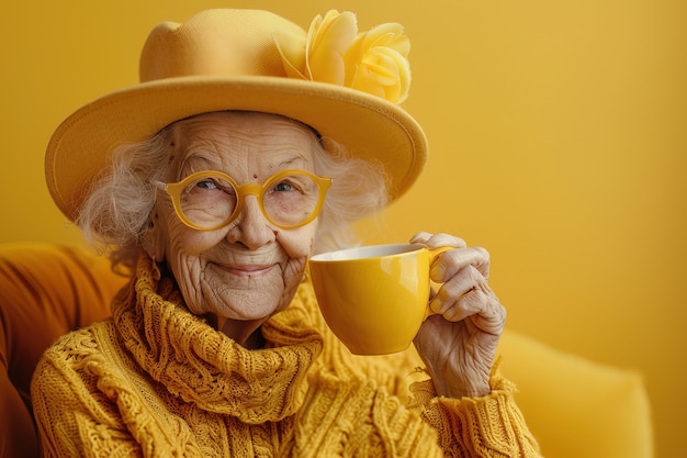 Foto grátis retrato de mulher vestindo amarelo