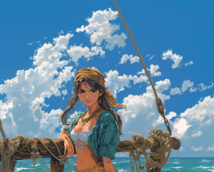 Foto grátis retrato de personagem pirata em estilo de arte digital