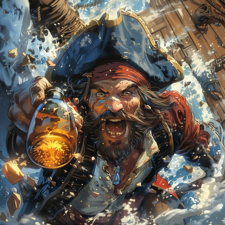 Foto grátis retrato de personagem pirata em estilo de arte digital