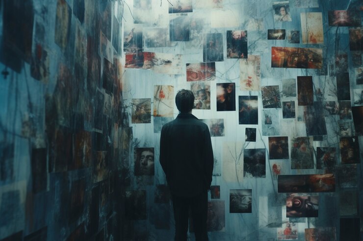Foto grátis retrato de pessoa com metáfora visual para a memória.