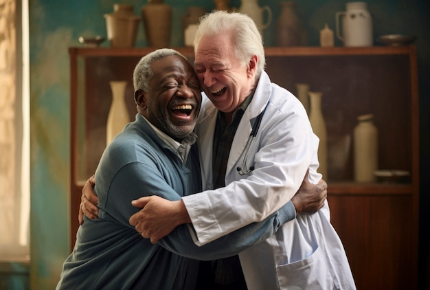 Foto grátis retrato de pessoas se abraçando em homenagem à celebração do dia do abraço