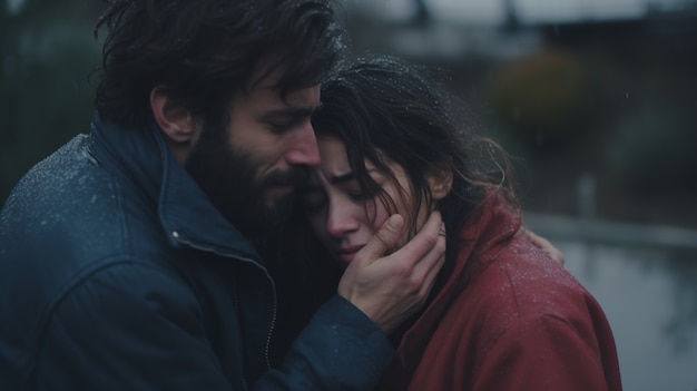 Foto grátis retrato de pessoas tristes juntas