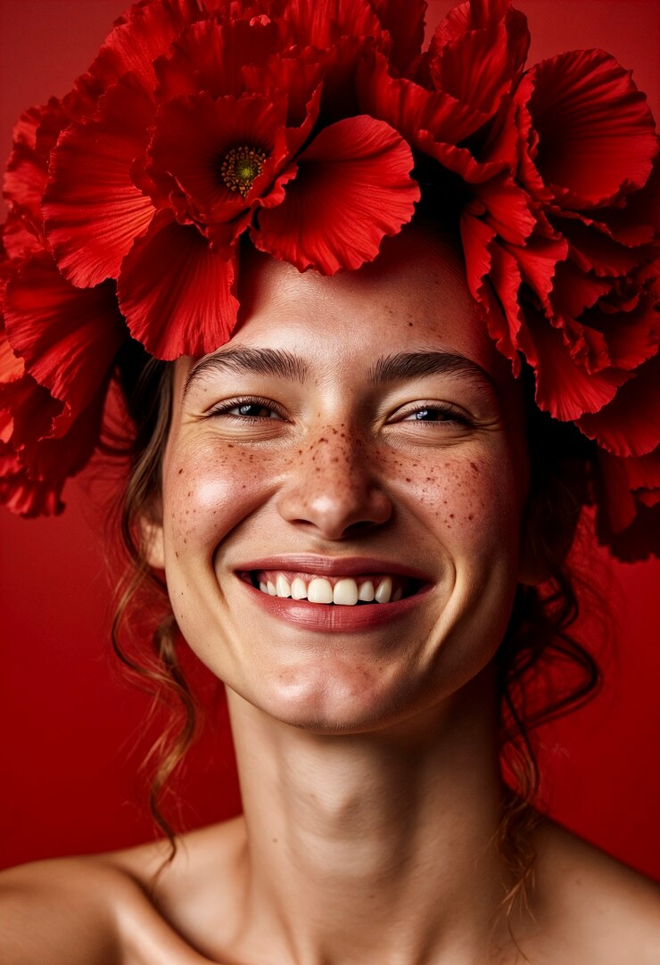 Foto grátis retrato de primavera em flor de uma bela mulher