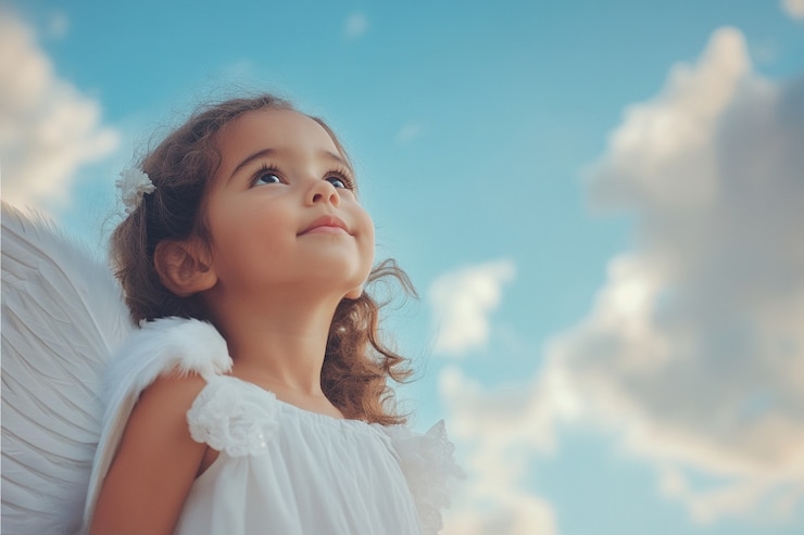 Foto grátis retrato de ser humano retratado com asas de anjo