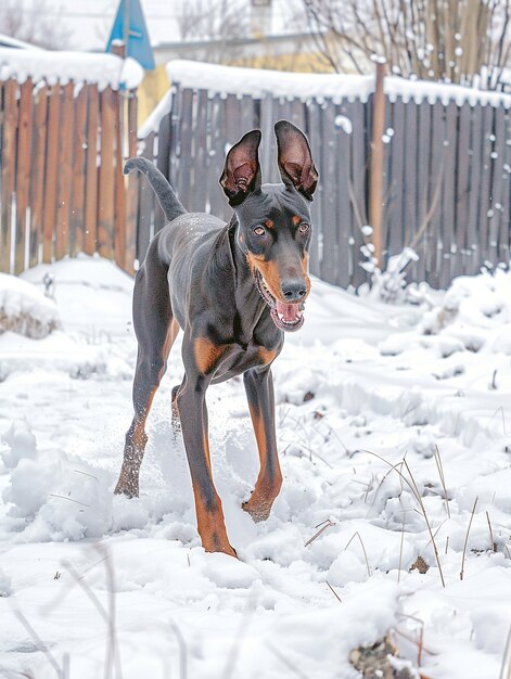 Retrato de um adorável cão doberman