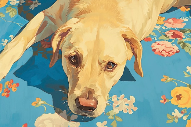 Retrato de um cão bonito em estilo anime