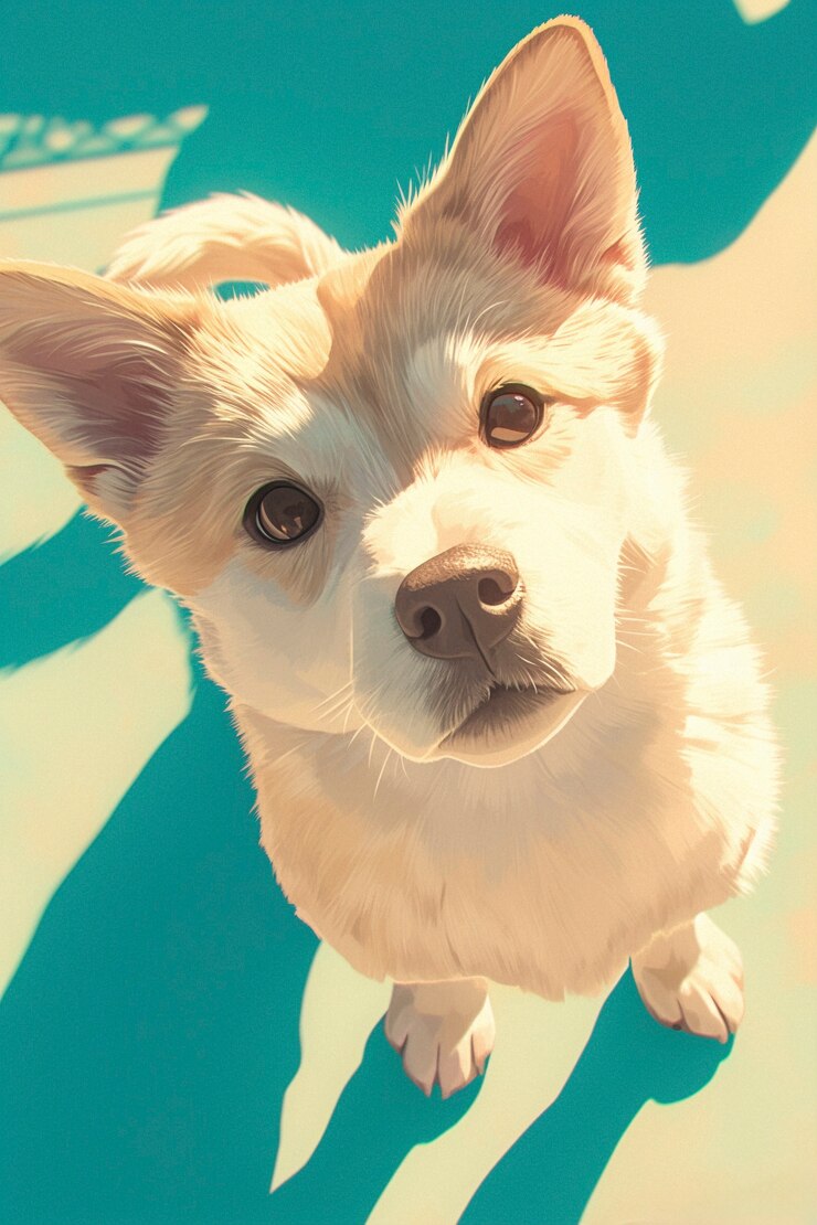 Foto grátis retrato de um cão bonito em estilo anime