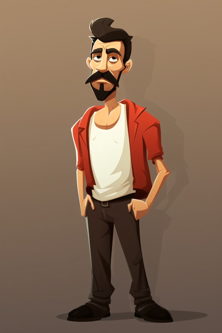 Foto grátis retrato de um homem em estilo de desenho animado