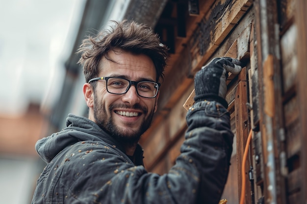 Foto grátis retrato de um homem moderno realizando tarefas domésticas em uma atmosfera gentil e sonhada