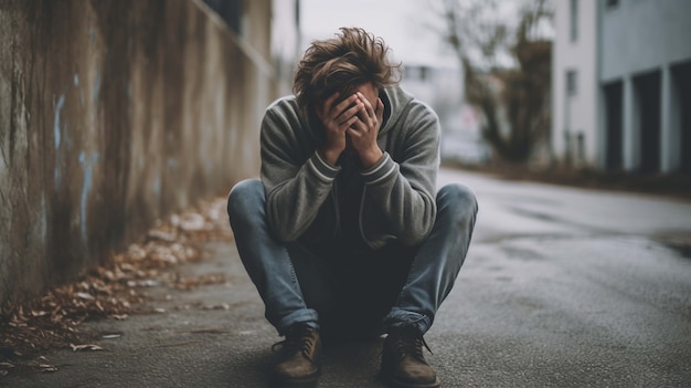 Foto grátis retrato de um homem triste