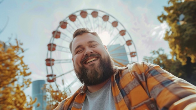 Retrato de um influenciador masculino de tamanho grande nas mídias sociais