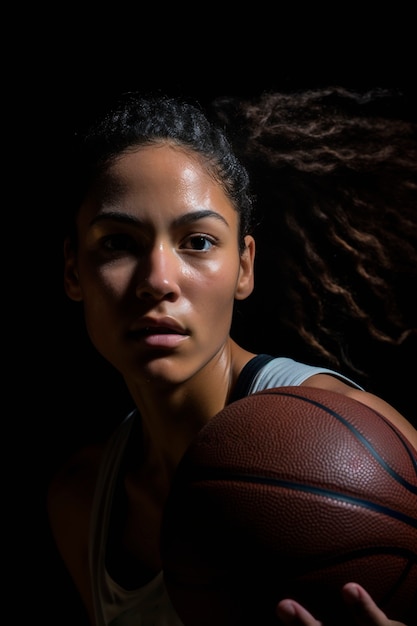 Foto grátis retrato de um jogador de basquete