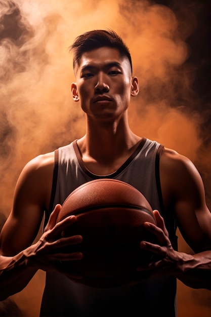 Foto grátis retrato de um jogador de basquete