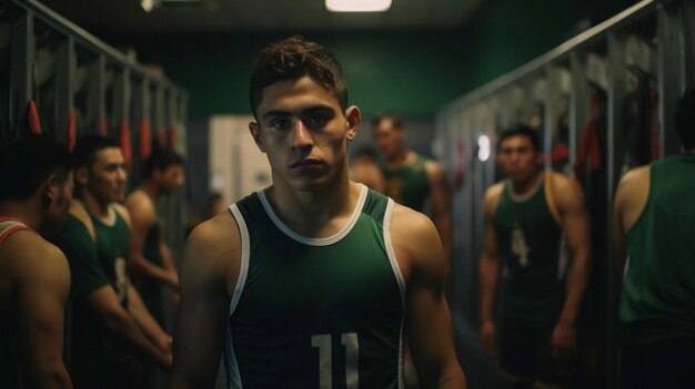 Retrato de um jovem jogador de basquete