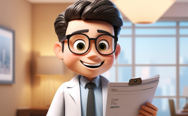 Foto grátis retrato de um médico masculino 3d