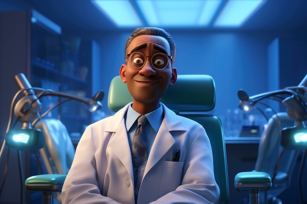 Foto grátis retrato de um médico masculino 3d