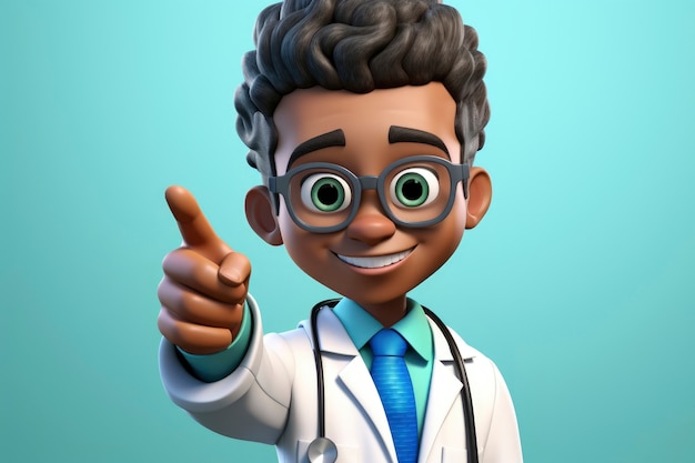 Foto grátis retrato de um médico masculino 3d