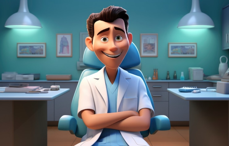 Foto grátis retrato de um médico masculino 3d