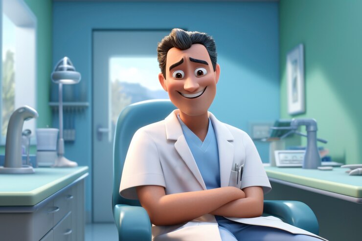 Foto grátis retrato de um médico masculino 3d